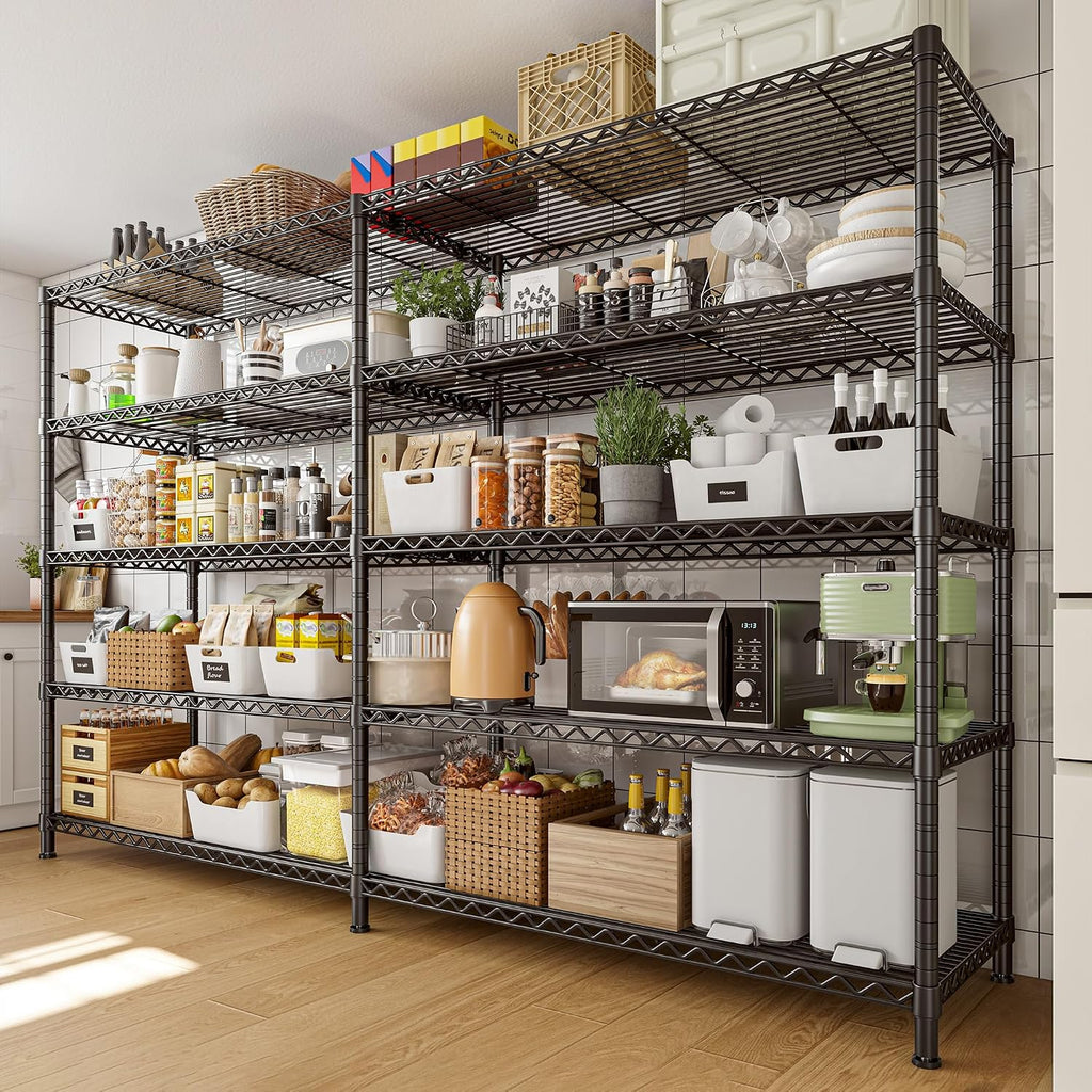 72.8" W Storage Shelves Load 1600LBS, 5 Tier Metal Shelving Unit