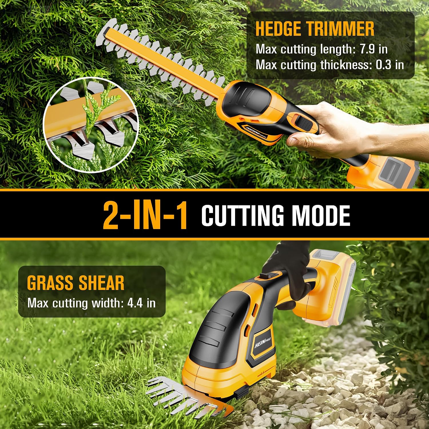 Cordless Hedge Trimmer Compatible with DEWALT 20V MAX Battery | Electric Hedge Trimmer Cordless Grass Trimmer, Bush