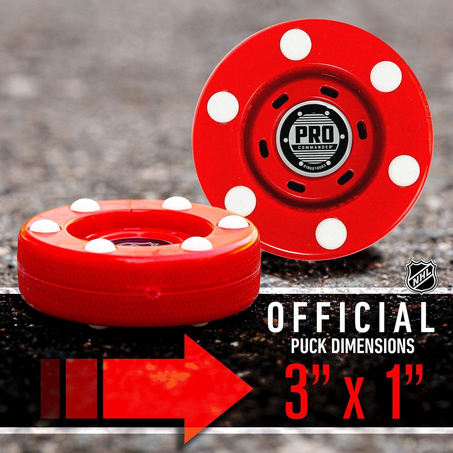 Franklin Sports NHL Street Roller Hockey Pucks - Pro Commander Outdoor Roller Hockey Pucks for Practice + Training