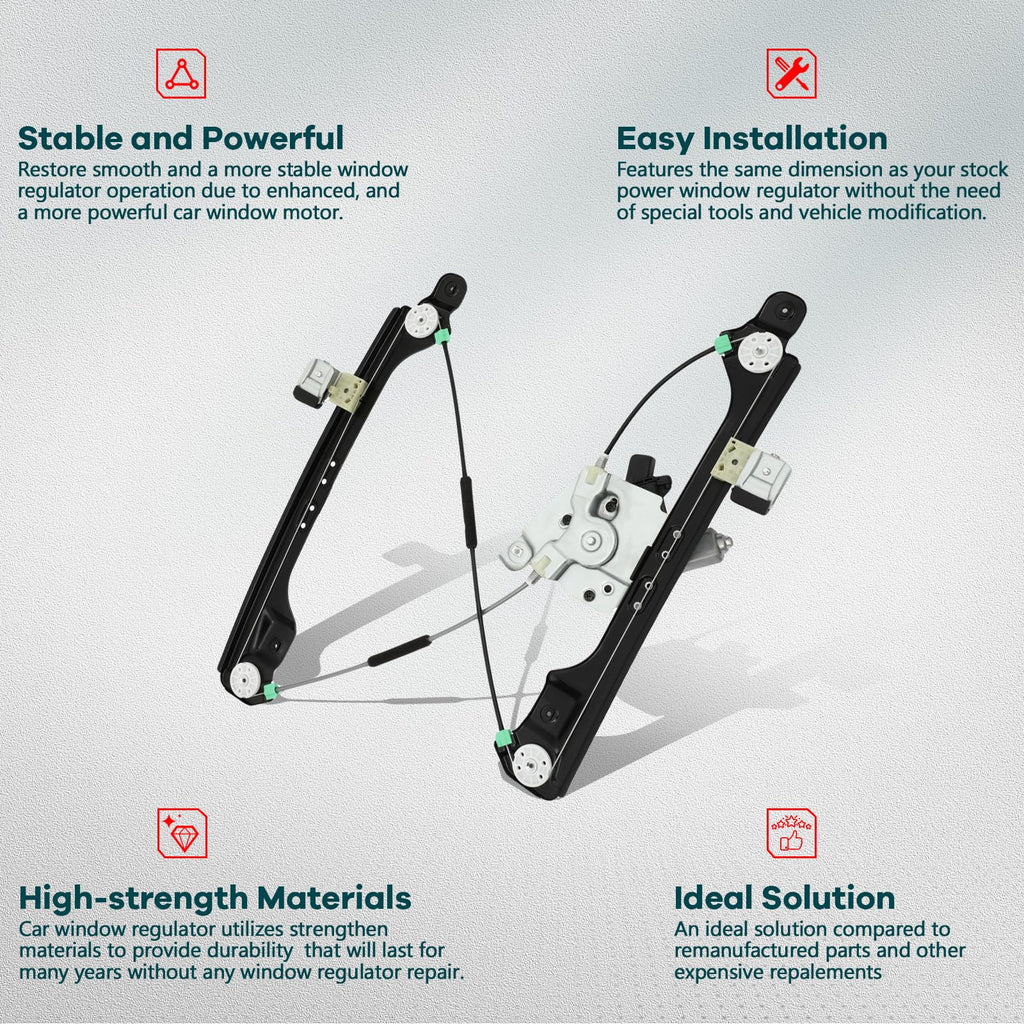 FINDAUTO 751-966 Power Window Regulator for 2010-2015 for Cadillac SRX