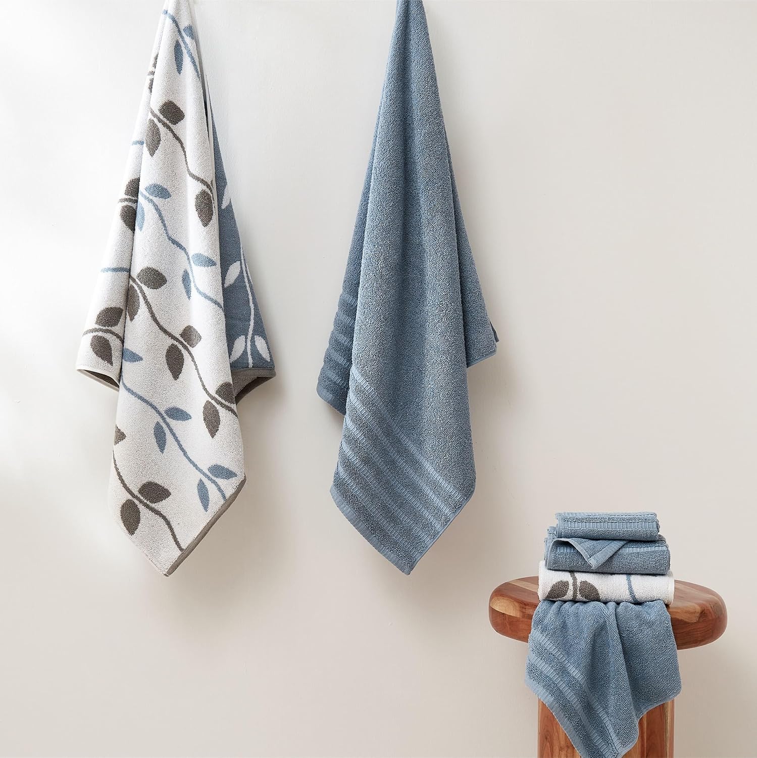 6 Piece Bath Towel Set – Bathroom Set with 2 Bath Towels, 2 Hand Towels, and 2 Wash Cloths – 100% Cotton, Super