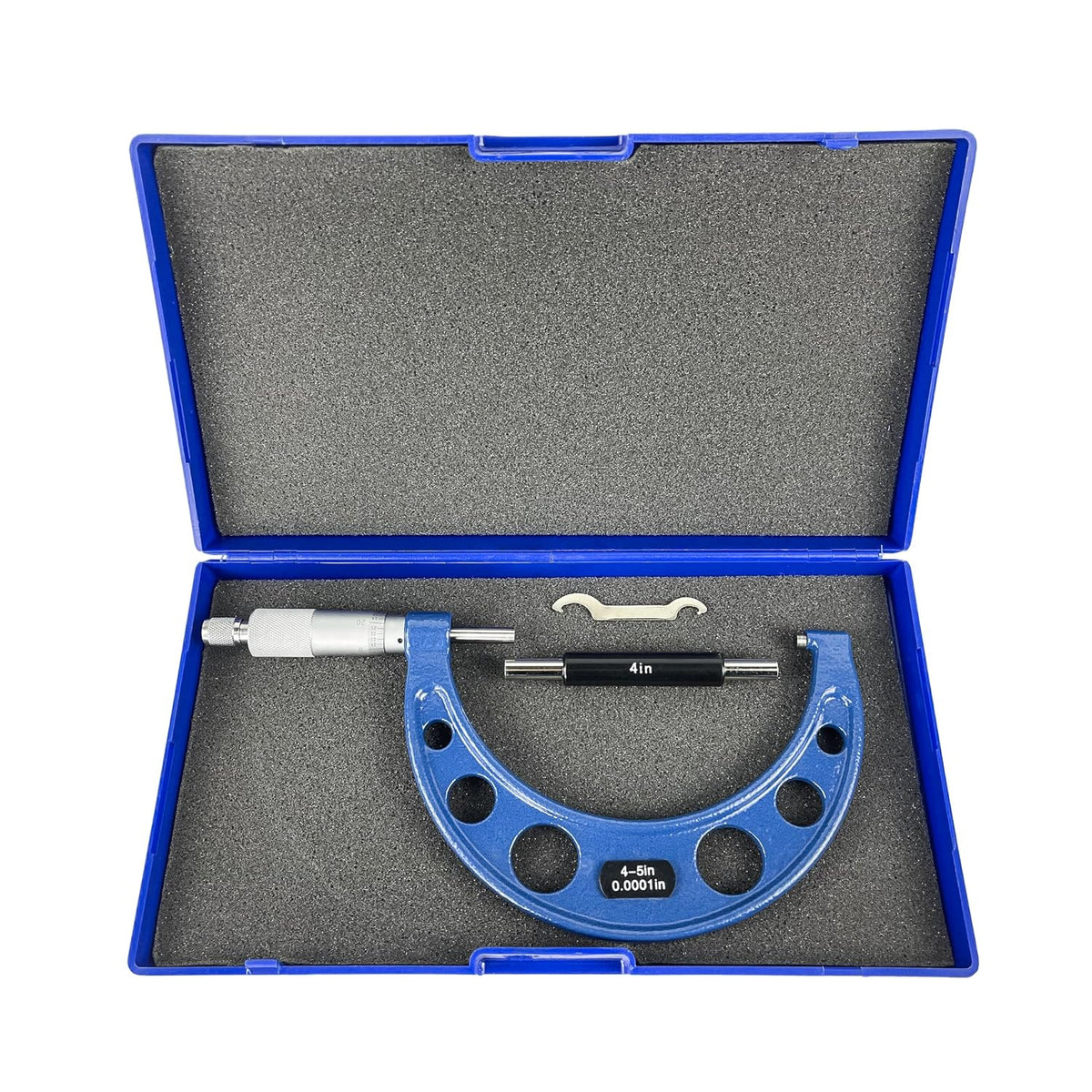 HFS(R) 4-5" Outside Micrometer with 0.0001" Accuracy, Carbide Anvil and Laser-Etched Scale
