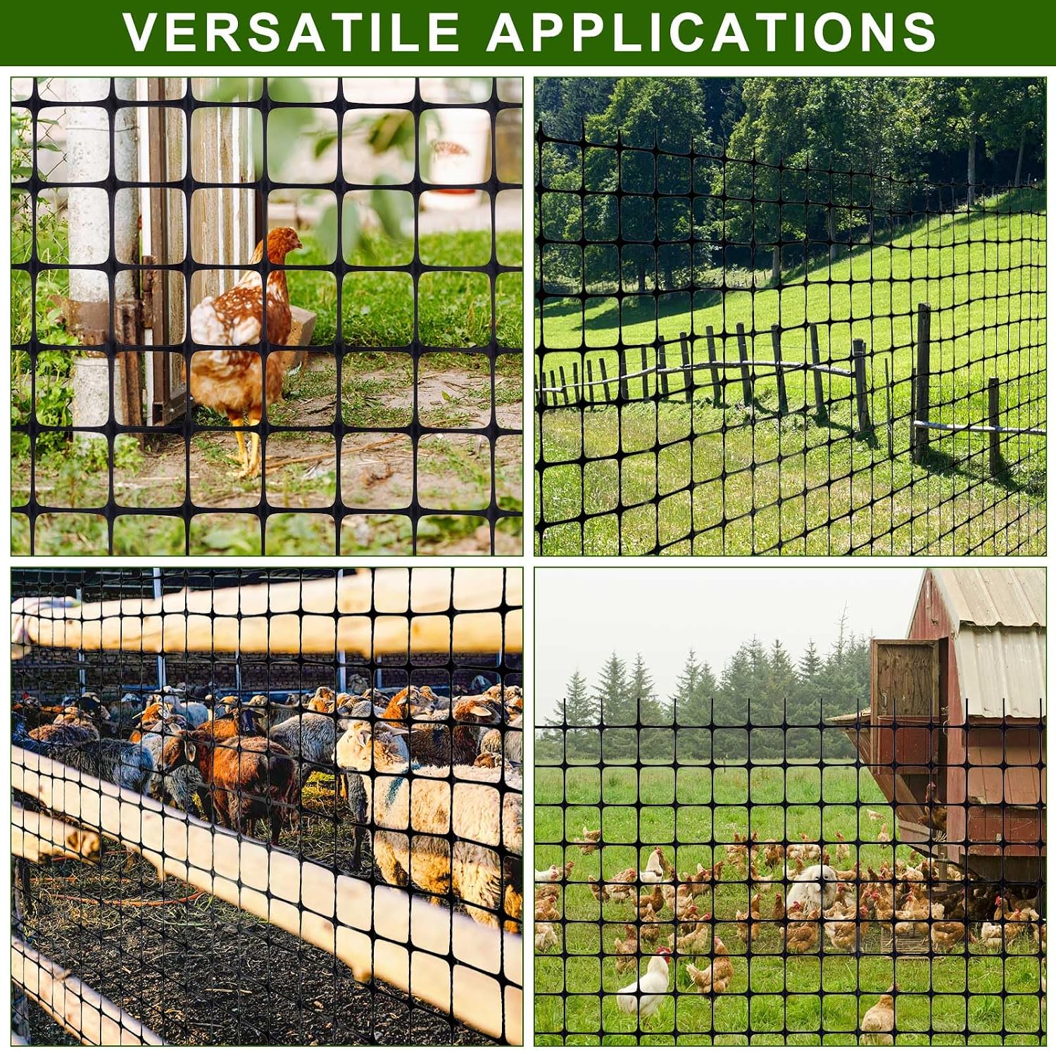 2 Rolls 2'x100' Plastic Mesh Fence for Garden
