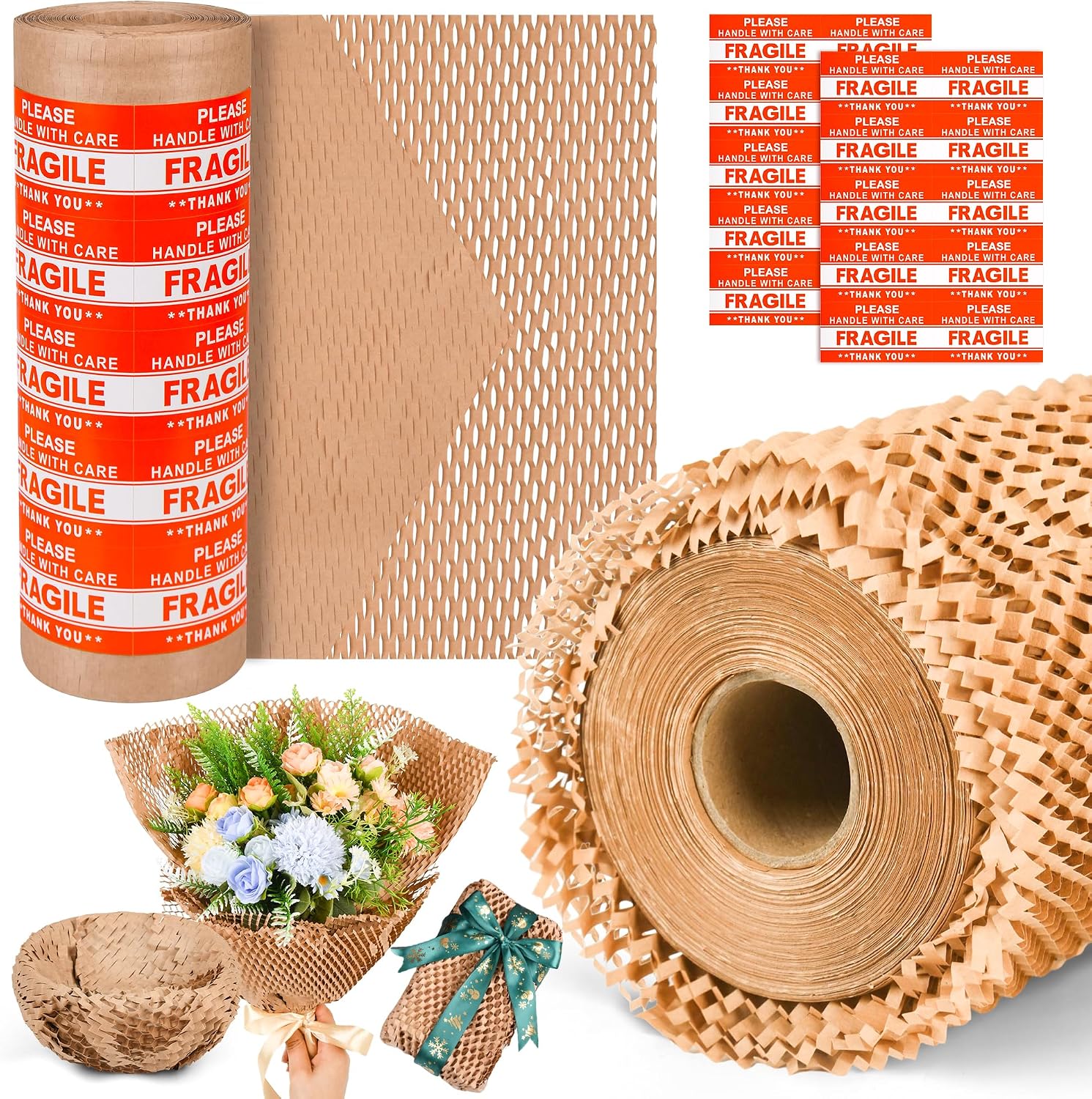 Honeycomb Packing Paper 12" x 55 ft - Eco-Friendly Cushioning Wrap for Moving, Shipping, and Packaging | Recyclable