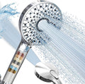 Filtered Shower Head with Handheld, 10-Mode Adjustable Detachable Chrome Showerhead w/Stainless Hose, Water Softener