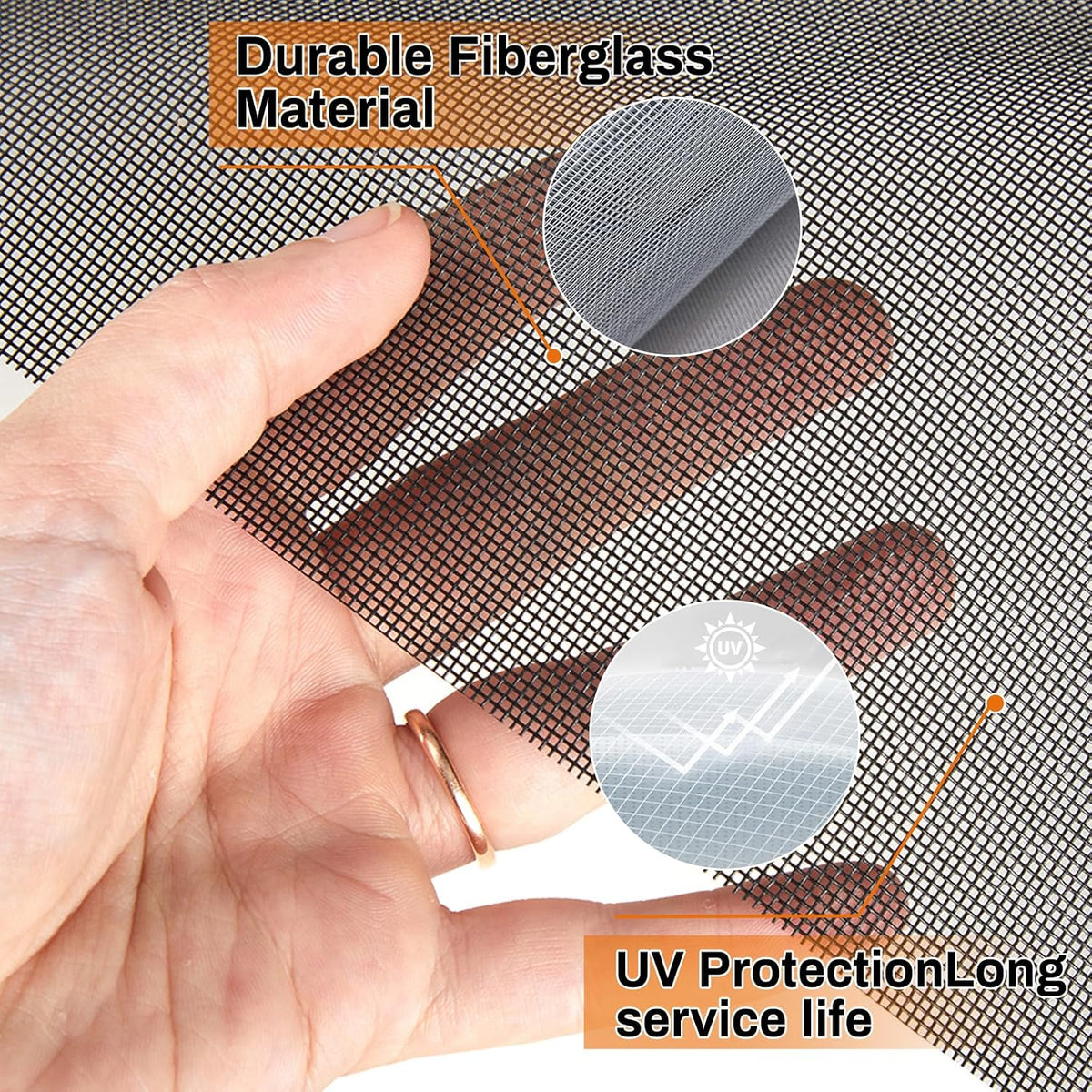 Window Screen Replacement Kit Width:48in Length:158 Fiberglass|Includes Full Set of Tools | Suitable for Windows