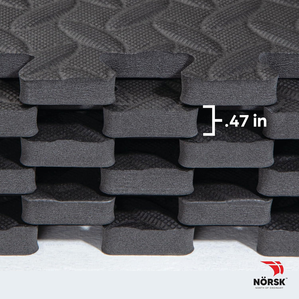 Diamond-Plate EVA Foam Gym Floor Tiles, Gray, 6-Pack