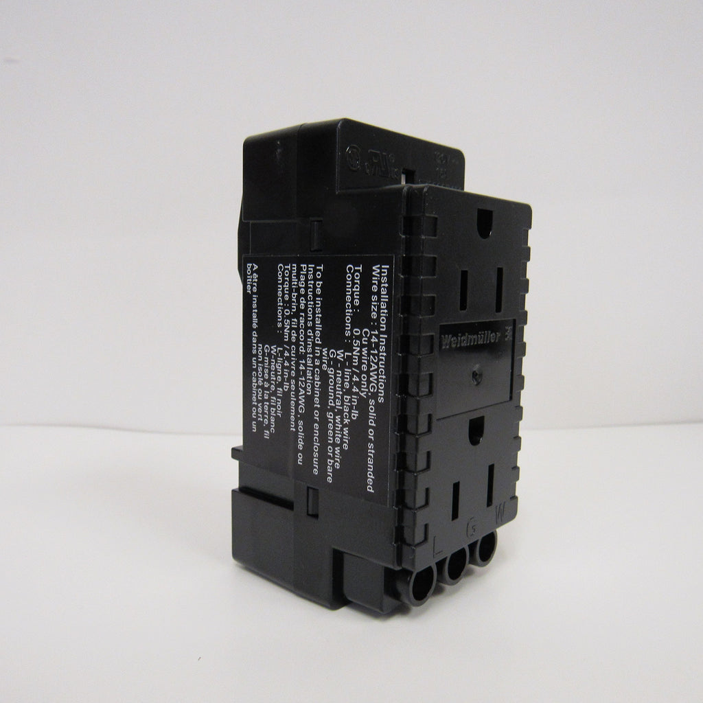 WEIDMULLER 6720005430 Connector, AC Outlet, Duplex, RCPT, 15A, 120V