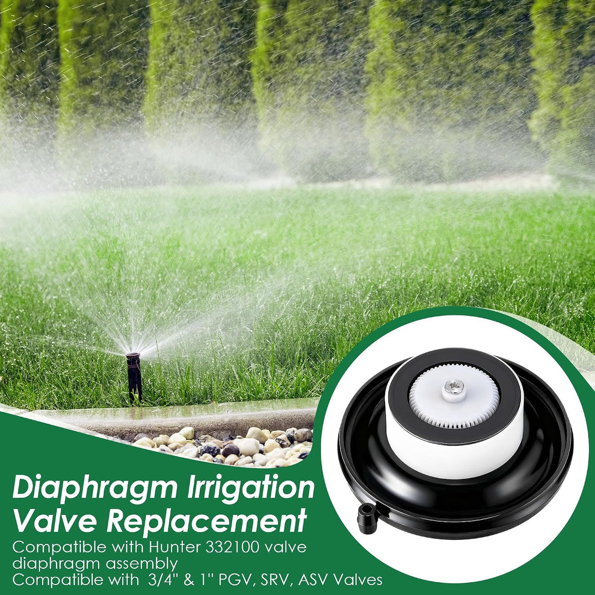 1" PGV Diaphragm Valve Replacement Compatible with Hunter 332100, 8 Pack