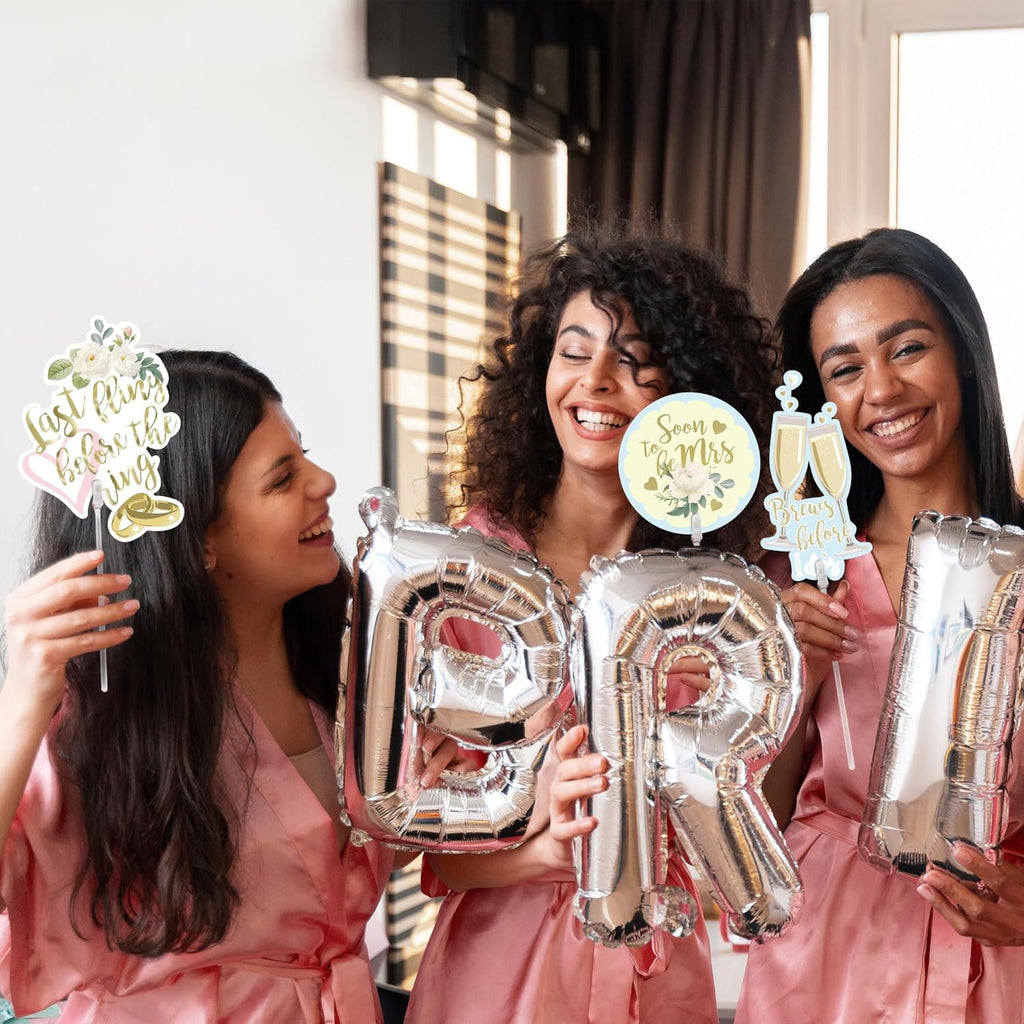 Bridal Shower Photo Props Bachelorette Photo Booth Props Pastel and Gold Party Accessories Hen Do Engagement Proposal