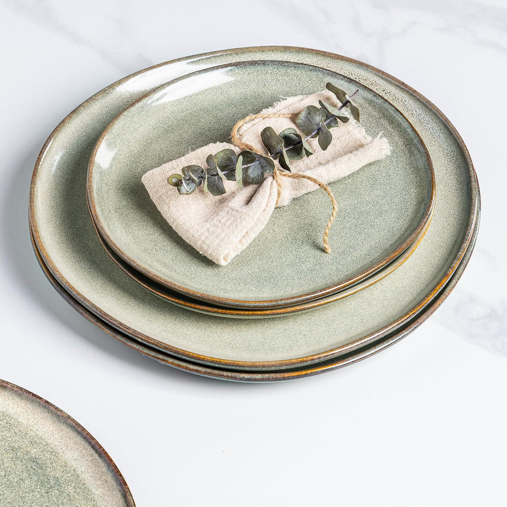 Ceramic Plates Set of 6,8.5 Inch Stoneware Small Dinner Plates Set