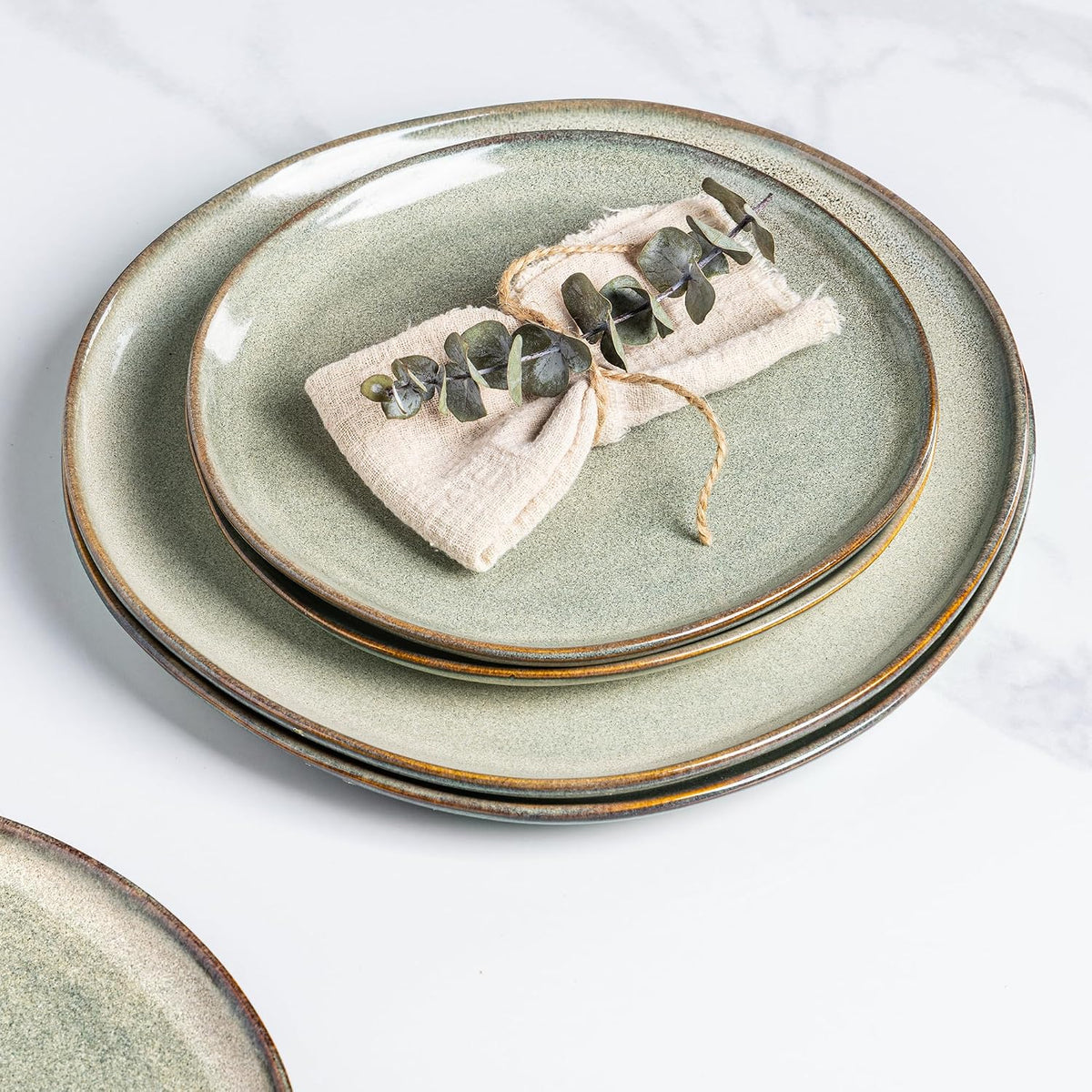 Ceramic Plates Set of 6,8.5 Inch Stoneware Small Dinner Plates Set