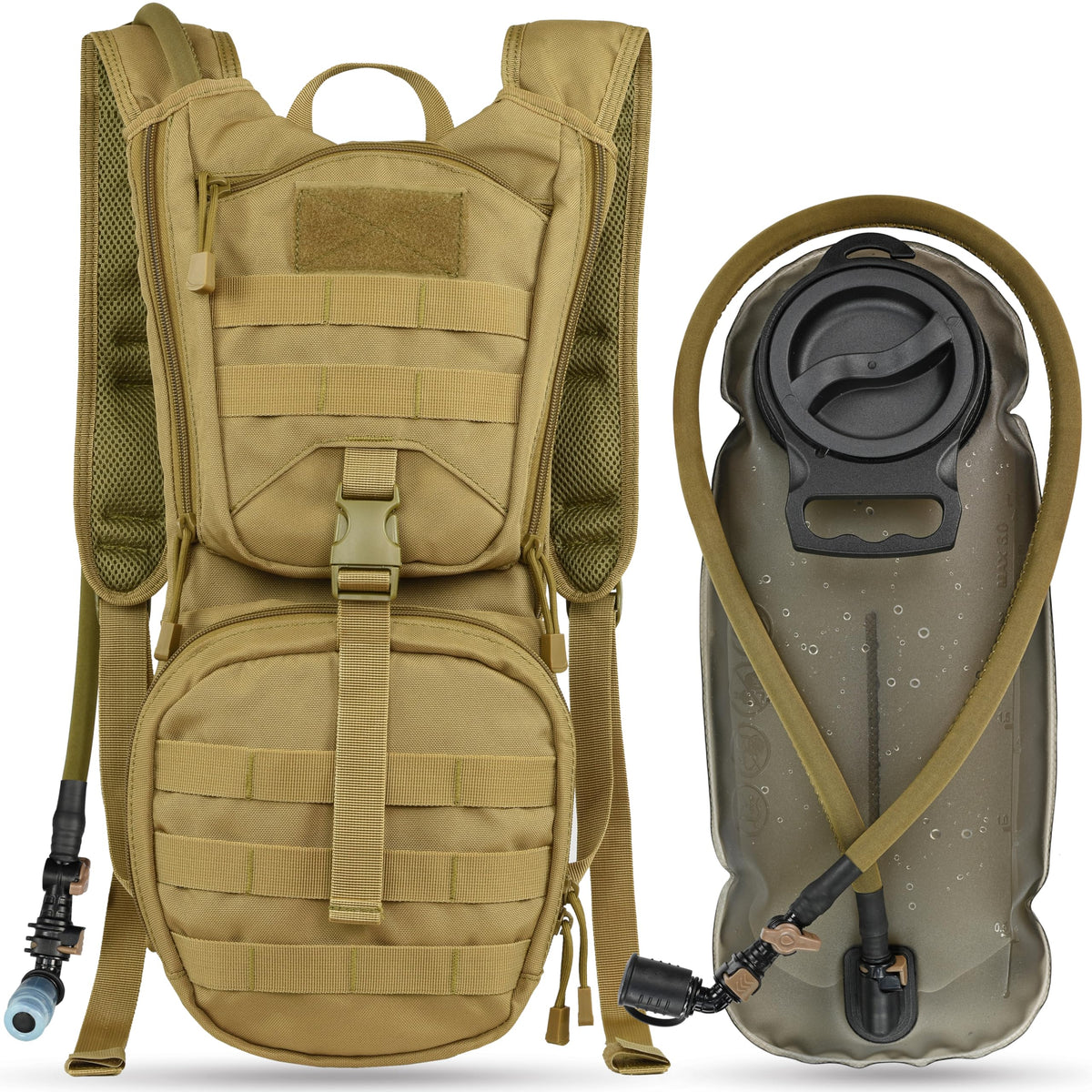 Tactical Molle Hydration Pack Backpack with 3L TPU Water Bladder