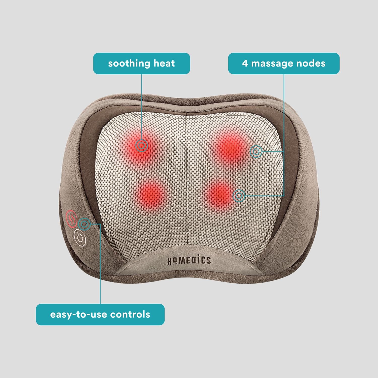 Shiatsu Back Massager with Heat, 3D Deep Tissue Massage Pillow for Neck & Shoulders, Electric Kneading Lumbar