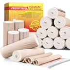 Premium Elastic Bandage Wrap 4" 12 Pack & 6" 4 Pack, Hoop & Loop