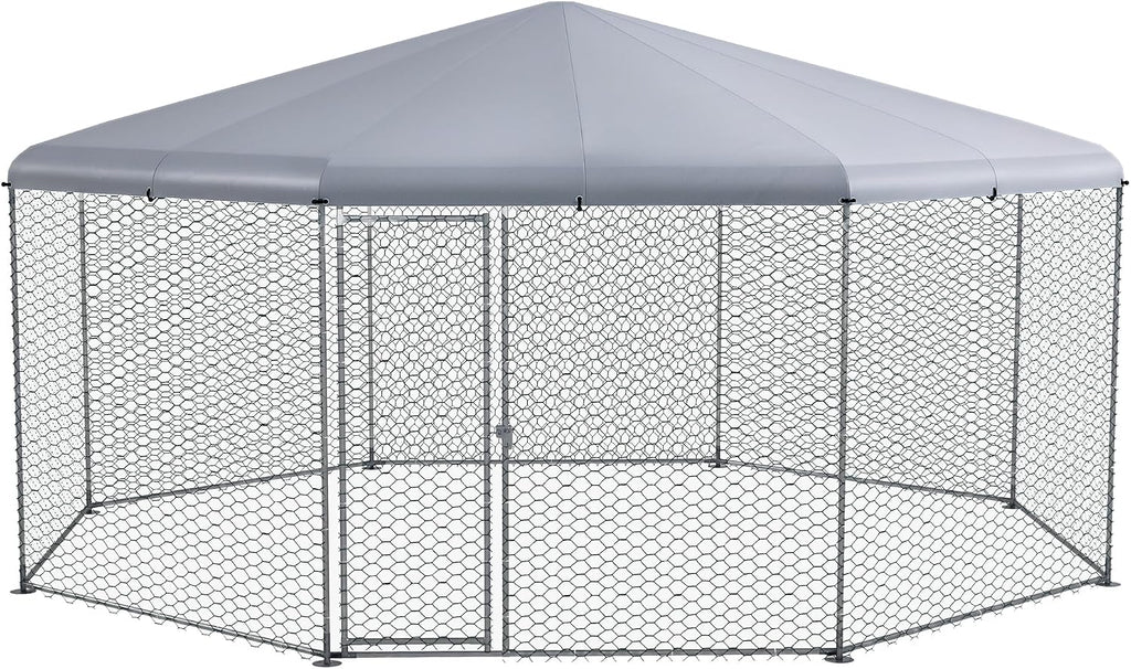 Large Chicken Coop Polygon Shaped Walk in Fence Cage 17.1'x15.7'x9'