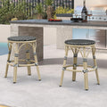 Bar Stools 25" Round French Set of 2 Backless Black