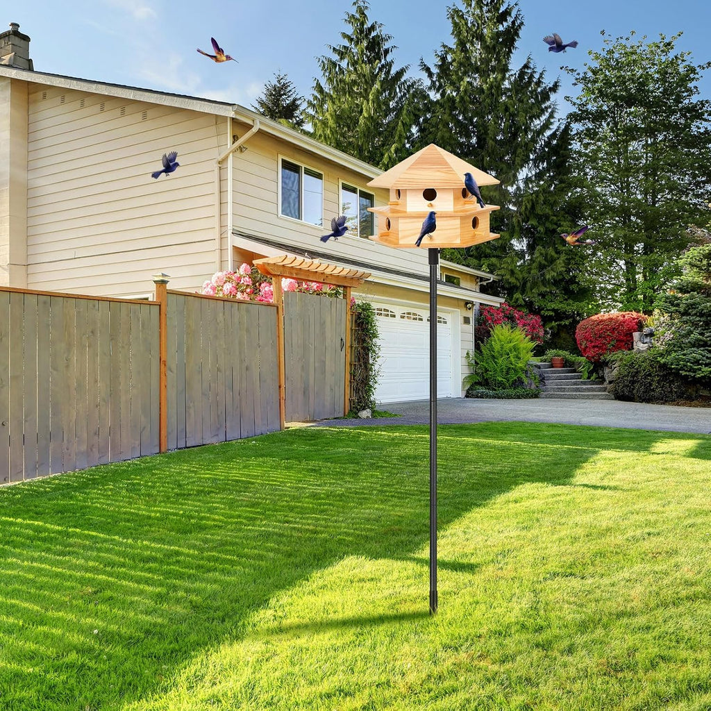 12 Room Purple Martin House and Pole Kit, Wood Color