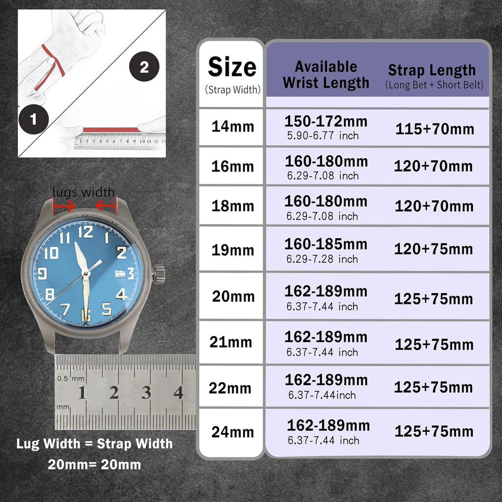 20mm Leather Watch Strap Watch Band for Men, Two Tone Oil-tanned Top Grain Leather Watch Straps 18mm 20mm 21mm 22mm
