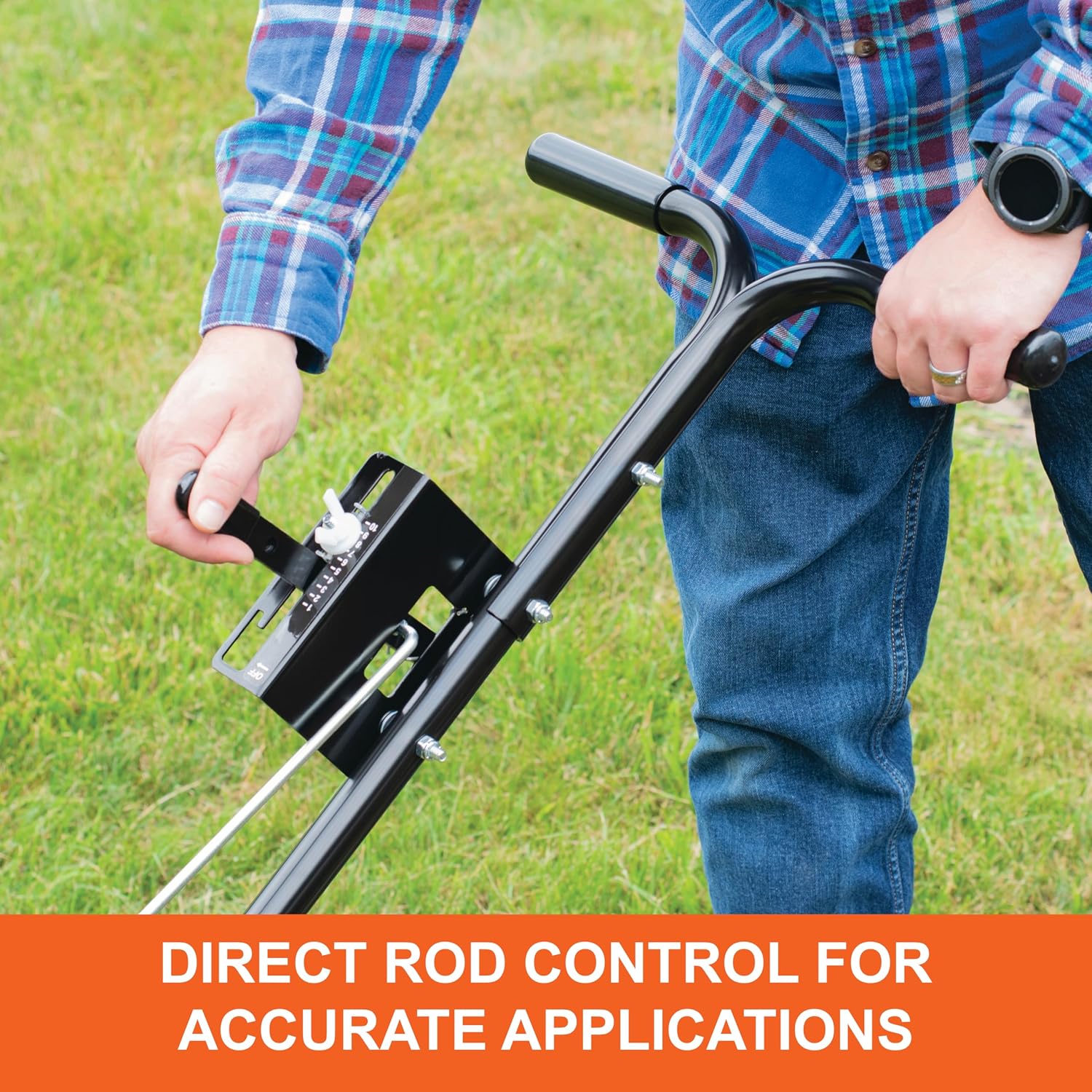 Push Spreader Pro for Seed, Fertilizer and Lawn Care, 85 lb Capacity with 10 Ft Spread Width and Pneumatic Tires