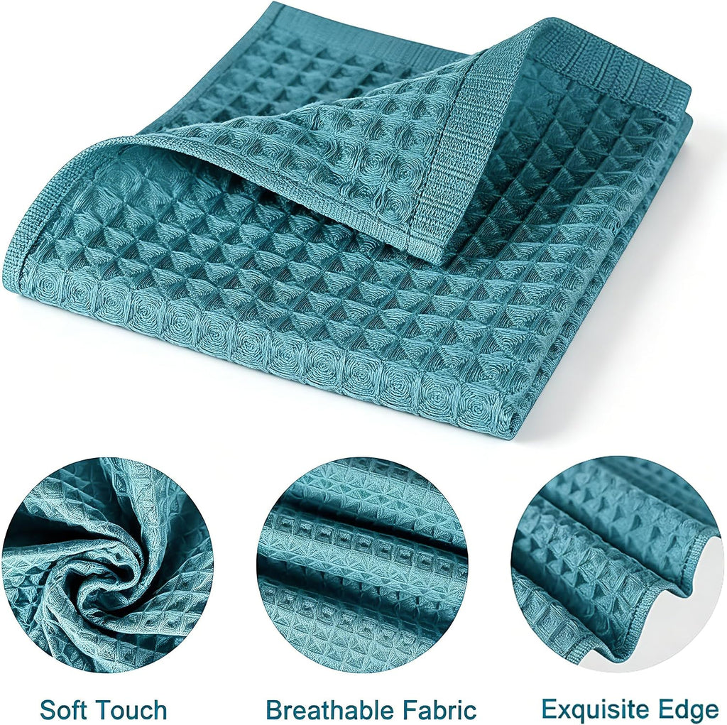 Kitchen Towels Set 6 Pack, 100% Cotton Waffle Weave Dish Cloths & Dish Towels, 13x13 Inch Hand Towels for Kitchen