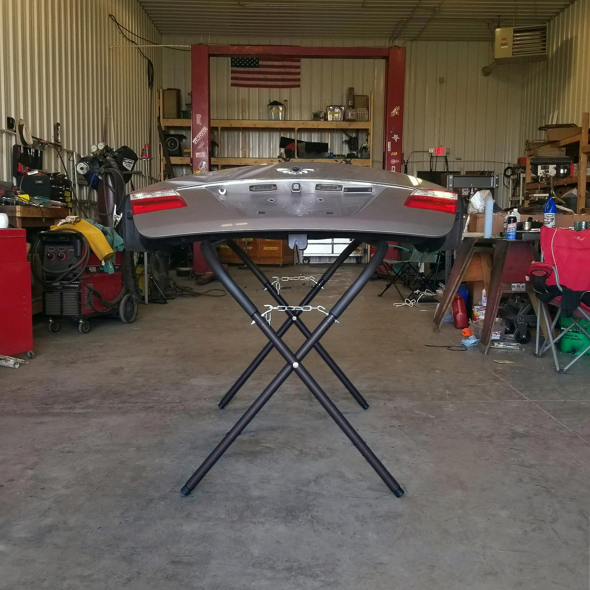 Folding Work Stand 3pk - 3000lb Total Capacity Portable Workbench Paint Platform for Auto Body Workshop