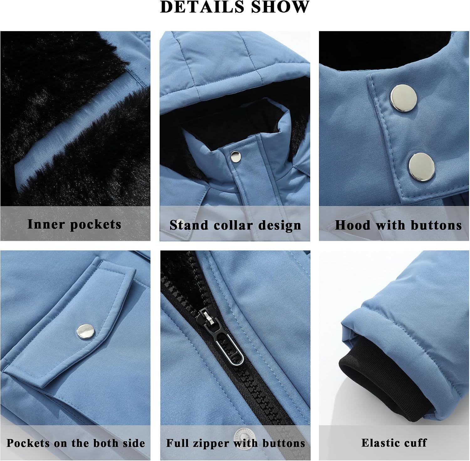 Boy's Winter Coat Waterproof Puffer Jacket| Warm Windbreak Parka | Thicken Fleece Lining Hooded Down Outerwear for Kids