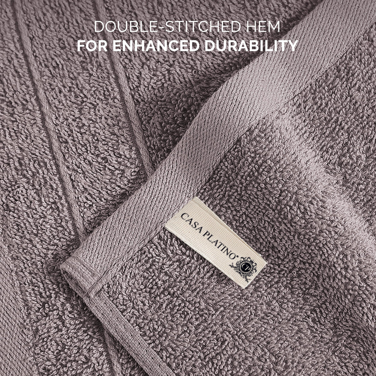 Bath Washcloths 100% Cotton 6 Pack Soft Absorbent - Platinum