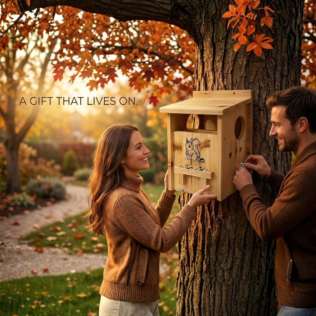 Squirrel House - with Feeder Easy DIY Kit 2 in 1 Houses and Feeder