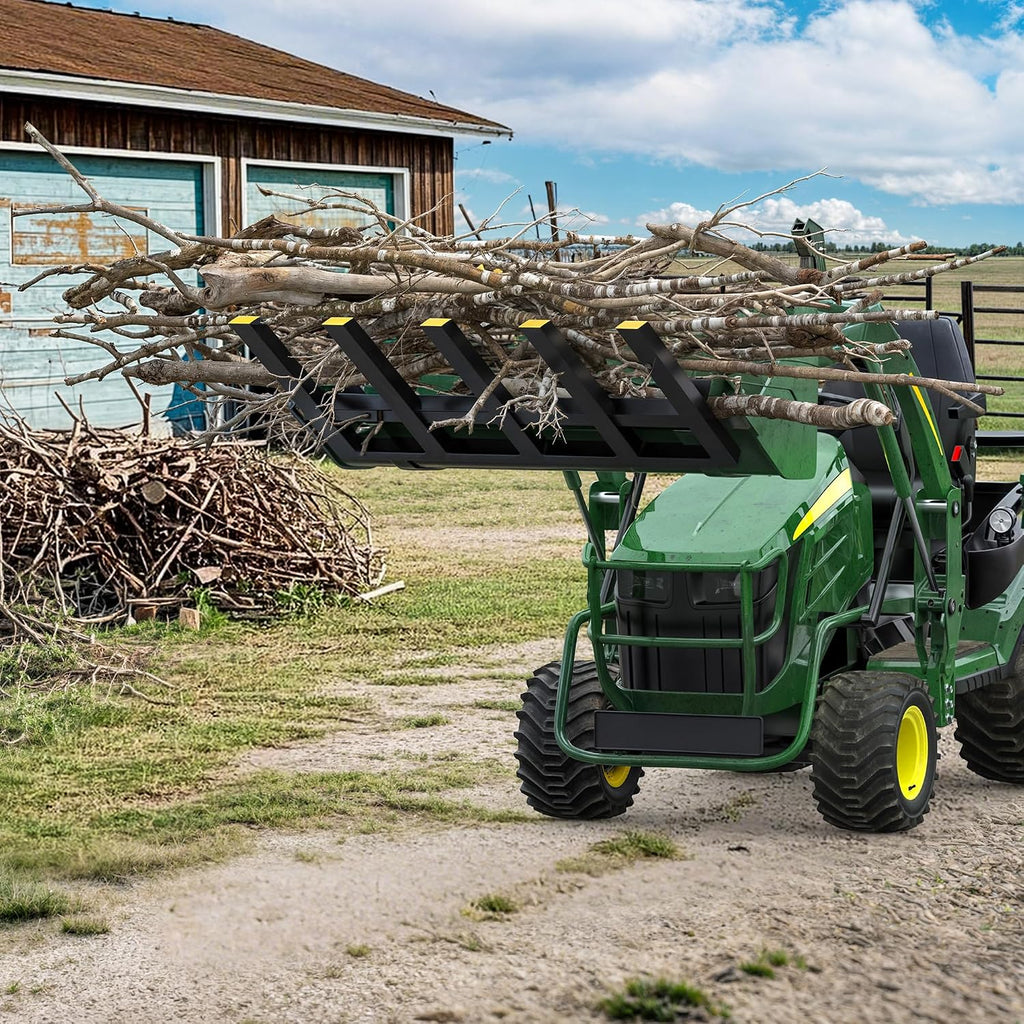 48" Clamp on Debris Forks 2500 lbs Loader Bucket Fork | Heavy duty clamp on pallet forks and debris forks attachments