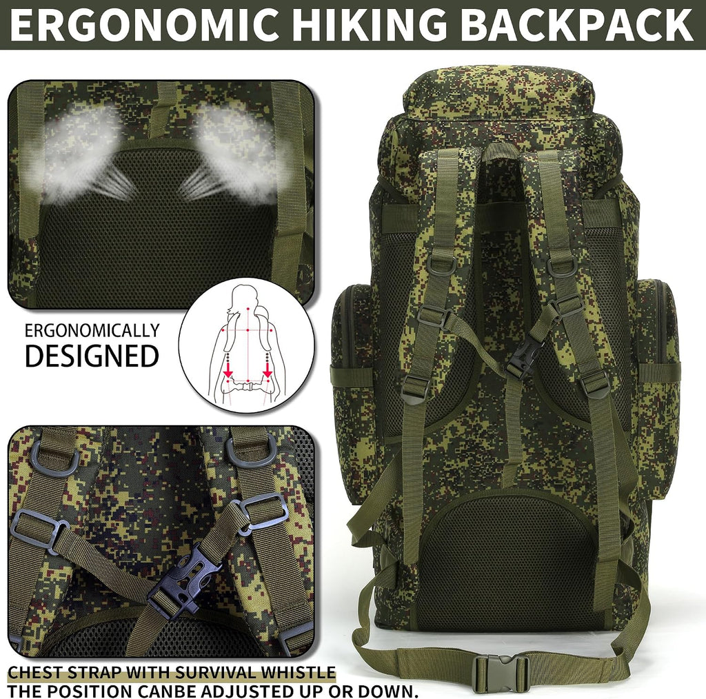 Hiking Backpack for Men 70L/100L Camping Backpack Military Rucksack Molle 3 Days Assault Pack for Climbing | Camping