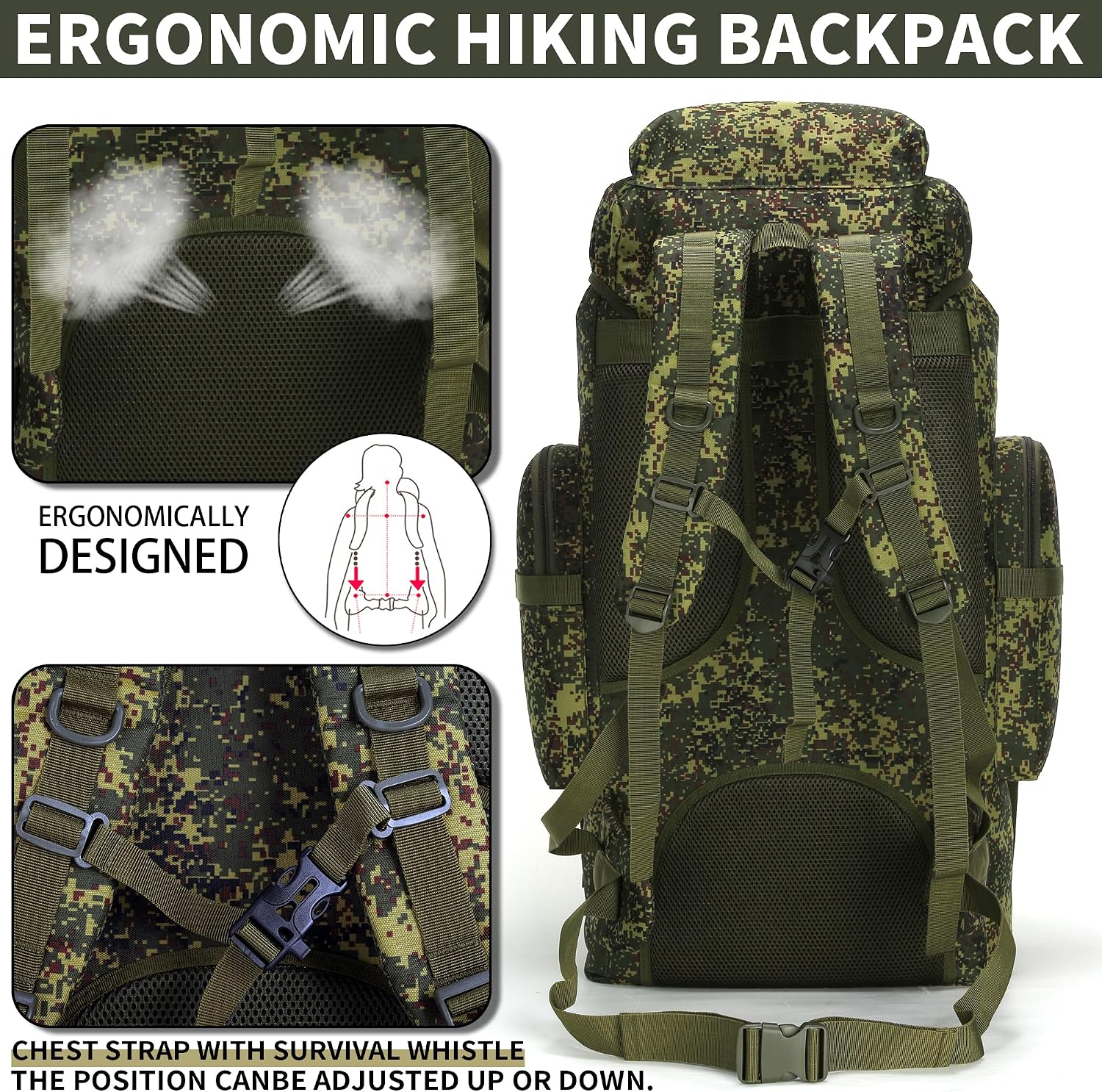 Hiking Backpack for Men 70L/100L Camping Backpack Military Rucksack Molle 3 Days Assault Pack for Climbing | Camping