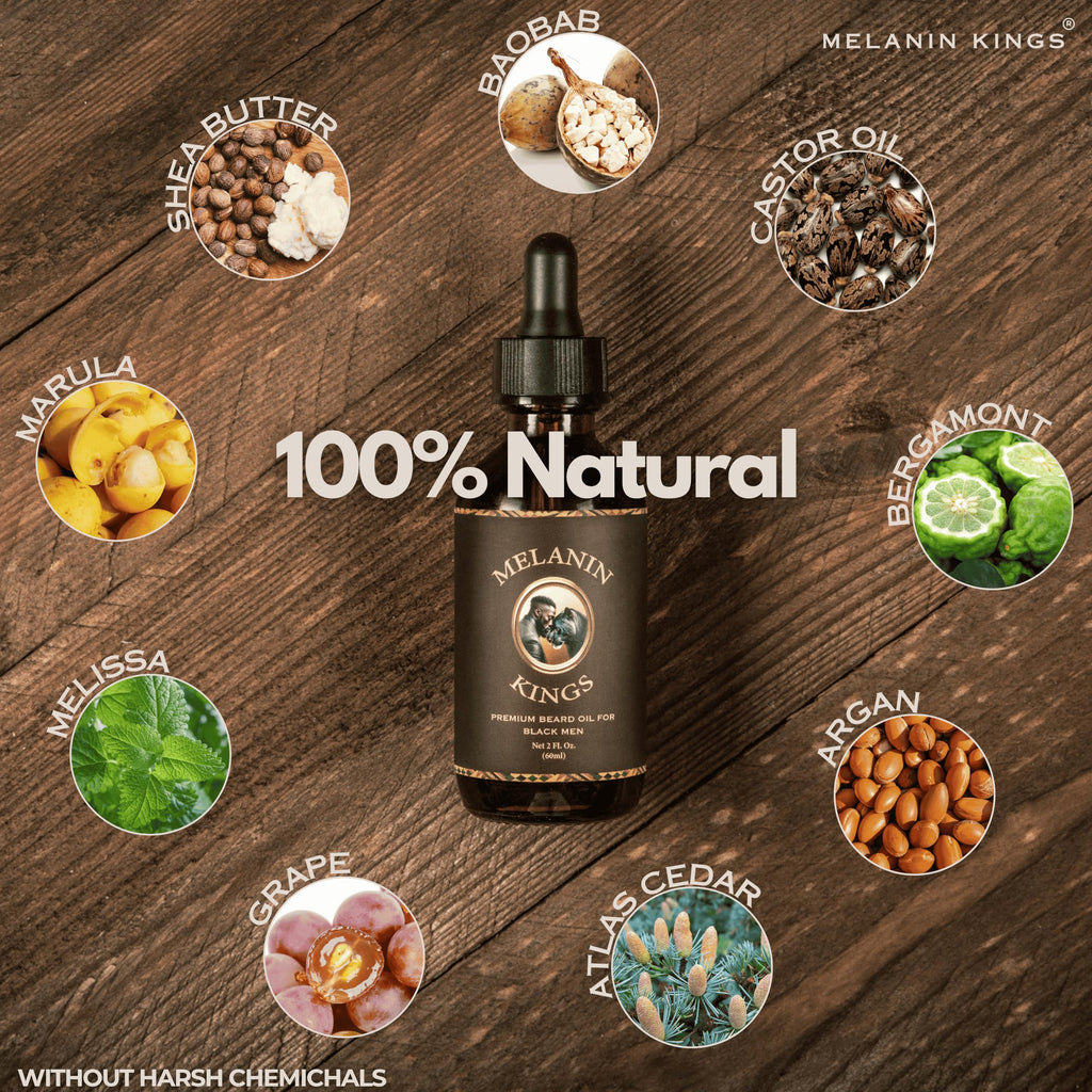 Beard Oil for Black Men - Specialized formula for Black Men - With ancient African Ingredients - 100% Natural