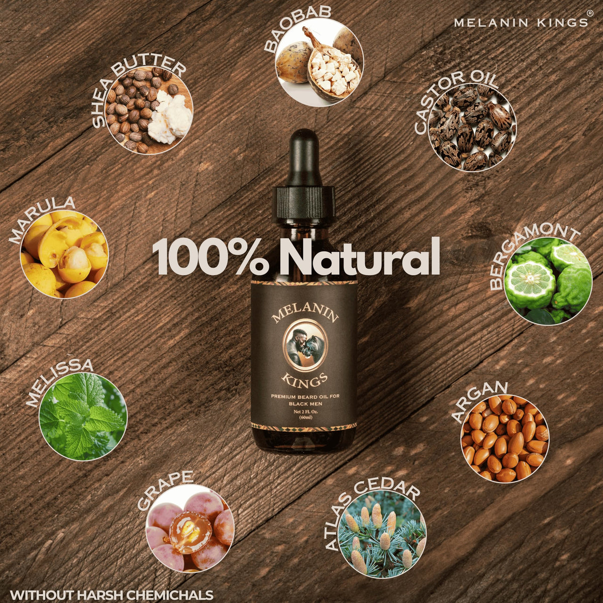 Beard Oil for Black Men - Specialized formula for Black Men - With ancient African Ingredients - 100% Natural