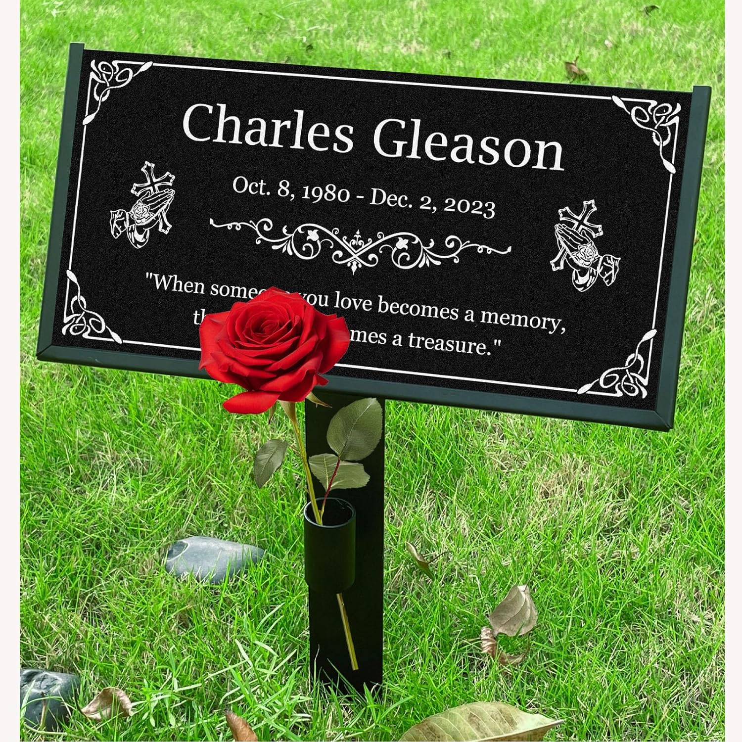 Humans Headstones Grave Markers for Cemetery Memorial 12x6 In Personalized