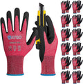 Cut Resistant Gloves Micro Finishing Nitrile Coated,Safety Work Gloves with Firm Grip,ANSI Cut A4,KG22N,Ideal for
