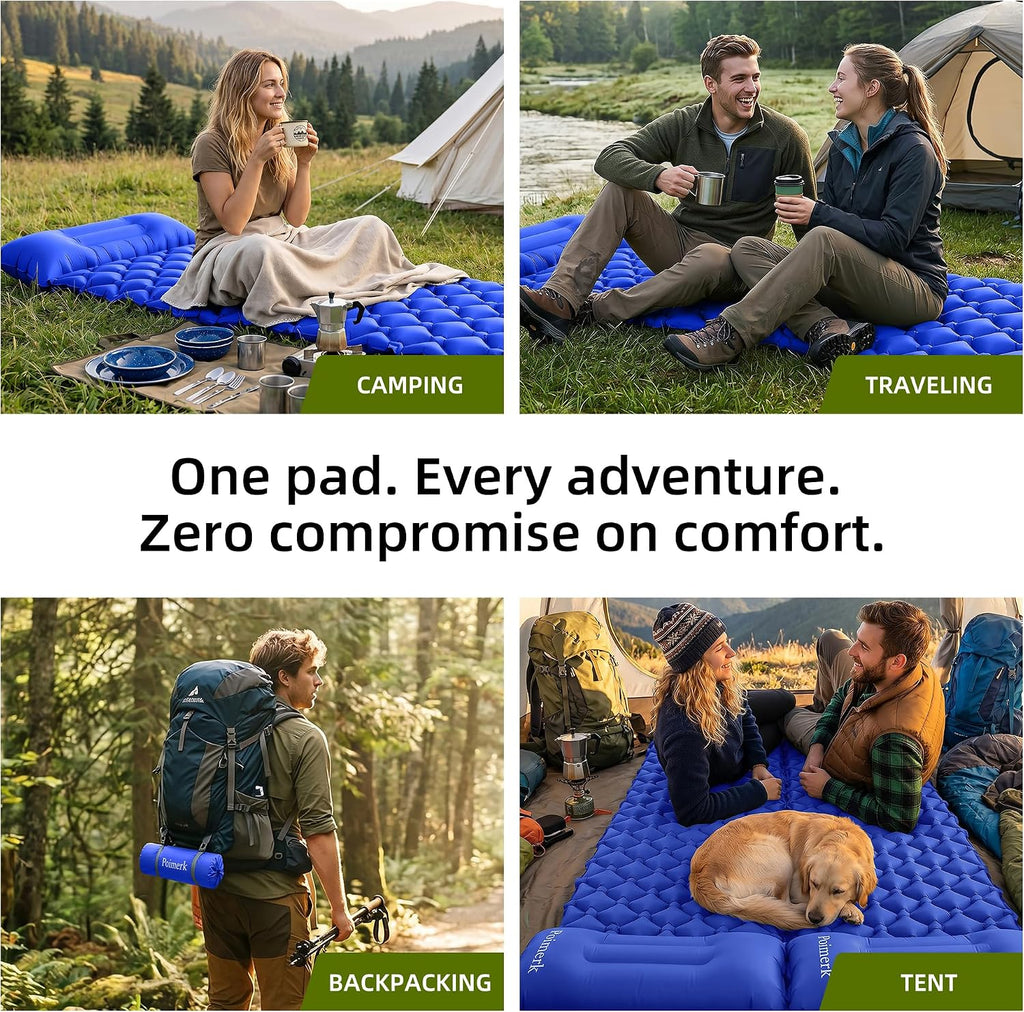 Ultralight Camping Sleeping Pad Mat, Compact Air Mattress for Backpacking | 1.42lb Lightweight,packs 4.3"x9",50s foot