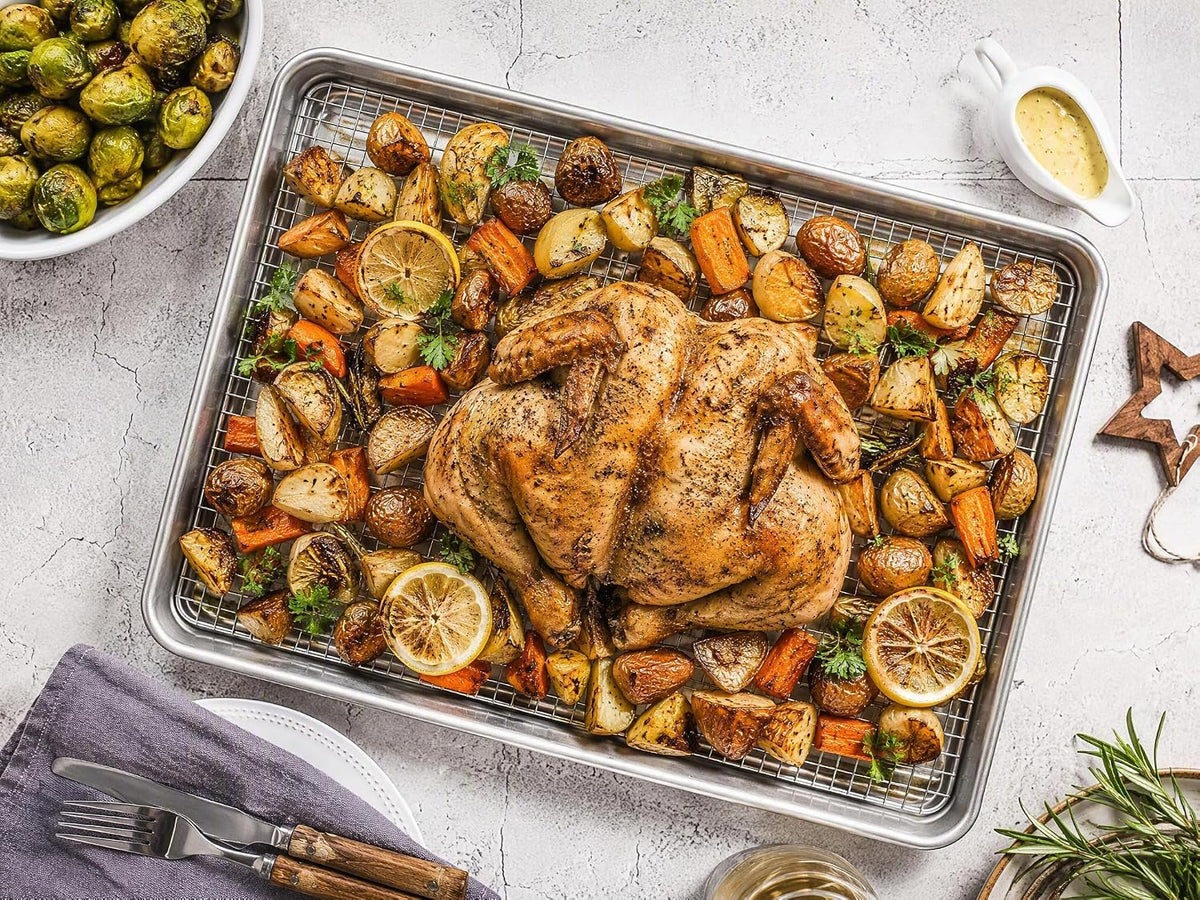 Baking Sheet with Rack Set (2 Pans + 2 Racks), Half Sheet Size