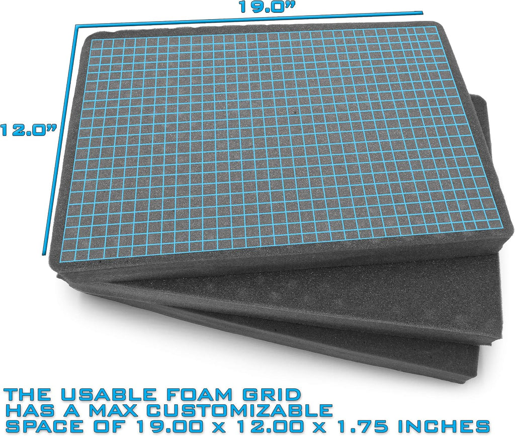 3 Pack Gun Case Foam Customizable Insert with Three Pluck Foam Sheets for Gun Cases