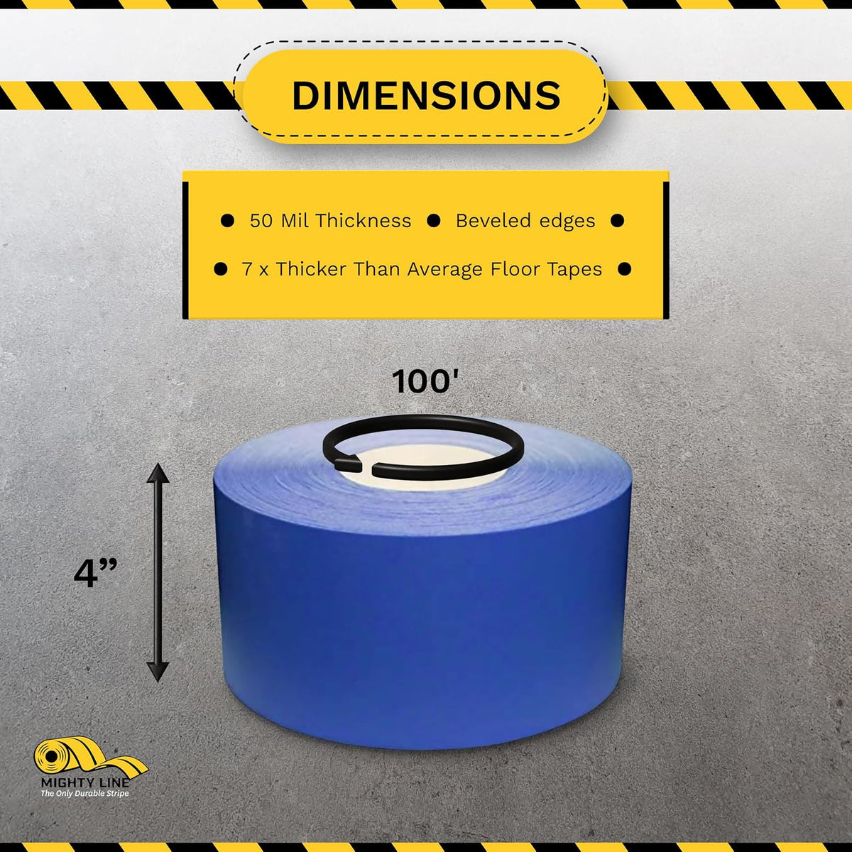 5S Floor Marking Industrial Tape, 4", 100' Roll, Blue Color