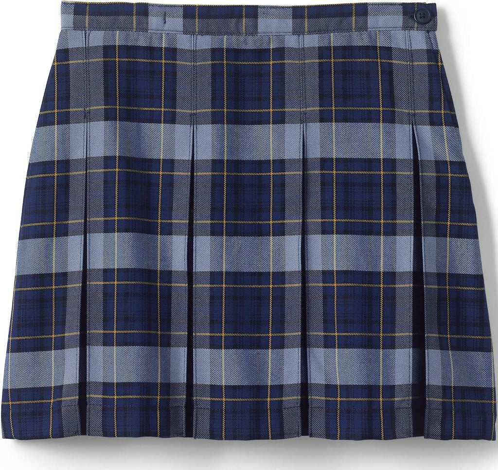 School Uniform Girls Plaid Box Pleat Skirt Top of the Knee