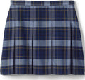 School Uniform Girls Plaid Box Pleat Skirt Top of the Knee