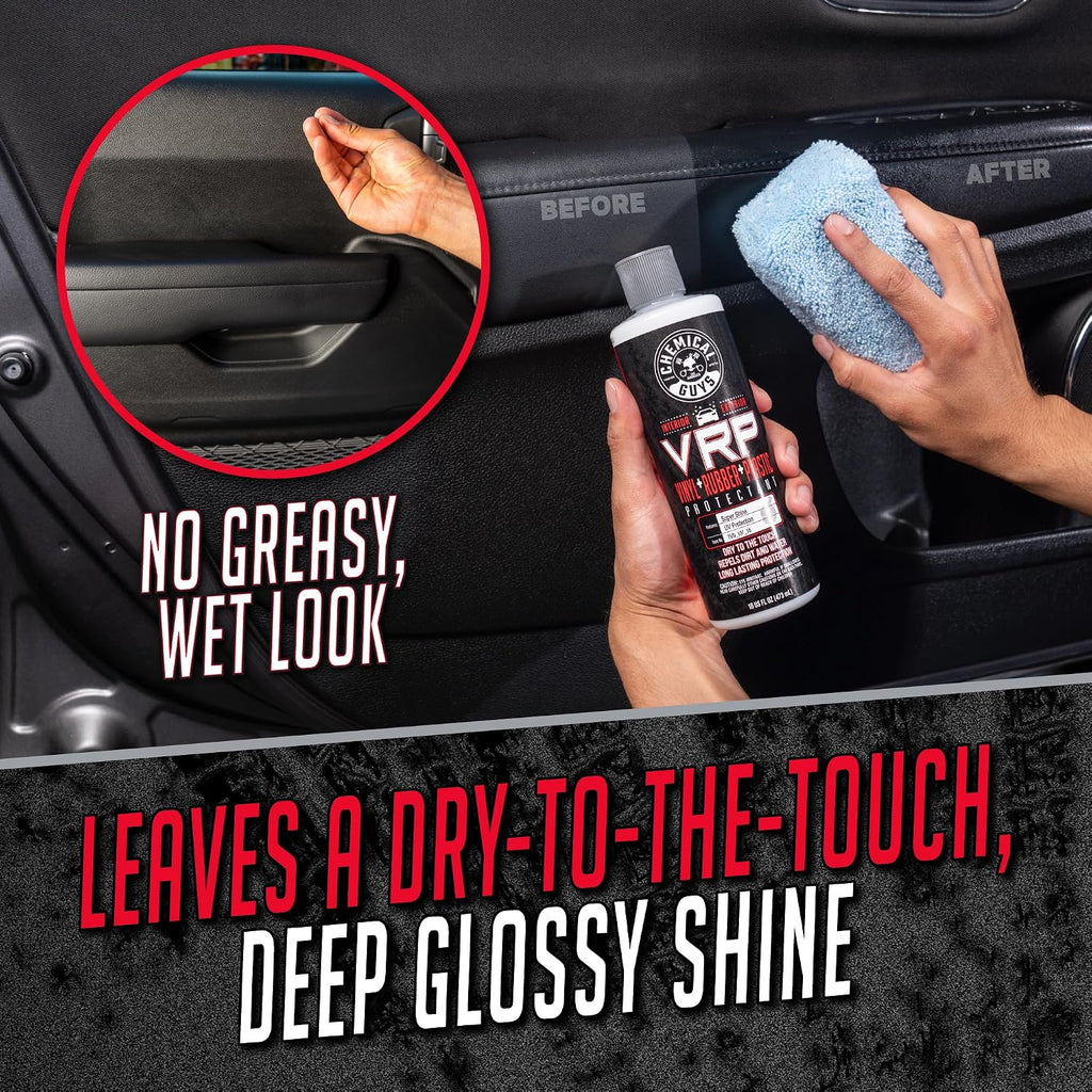 VRP Vinyl, Rubber & Plastic Dressing, Dry to Touch, 16 oz | Satin shine on tires, trim, dashboards and