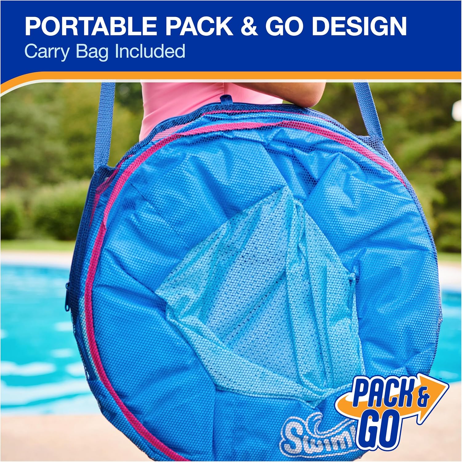 Spring Float Premium Papasan Pool Lounger, Inflatable Pool Floats Adult with Fast Inflation for Ages 15 & Up