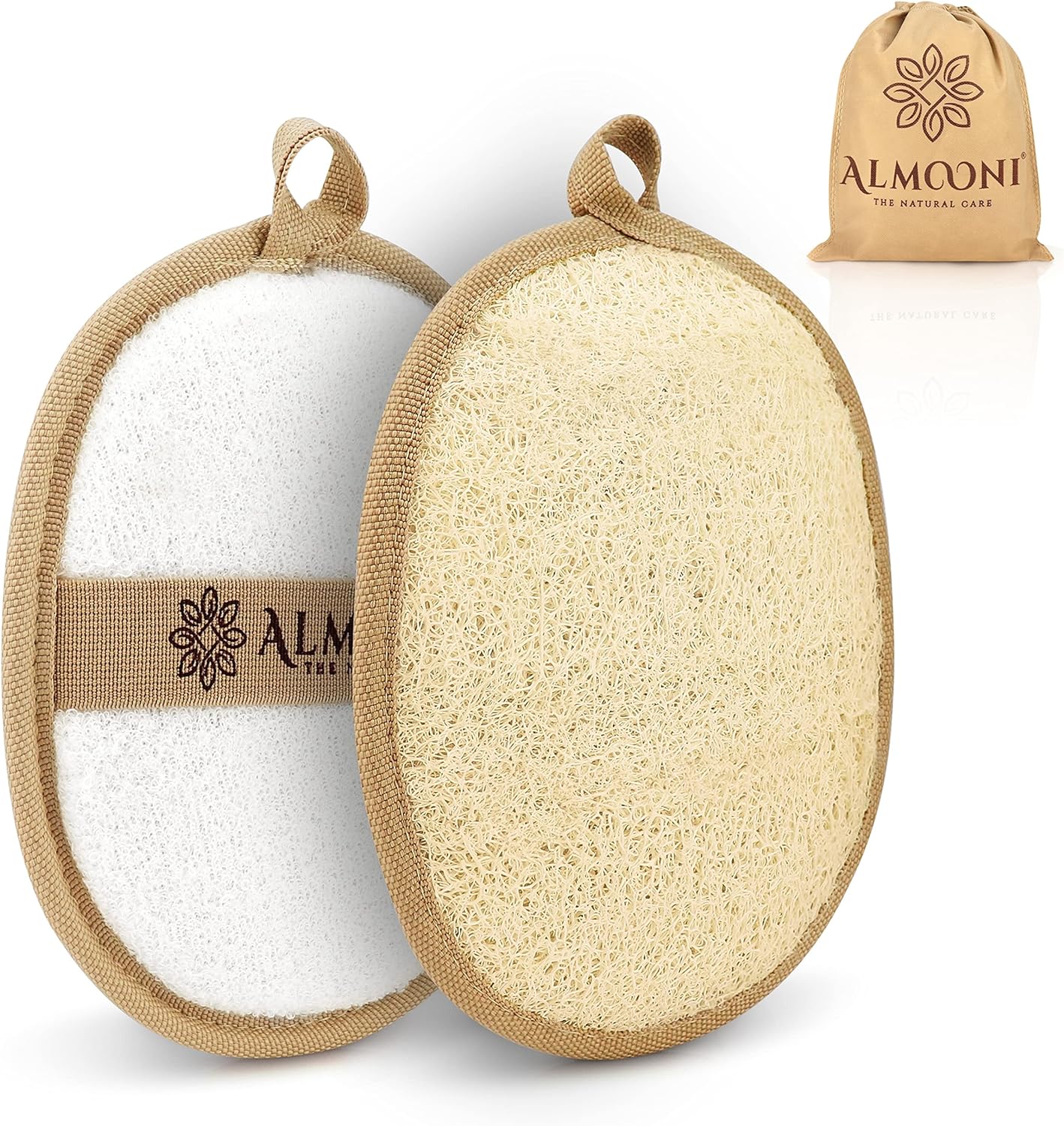 Natural Loofah Exfoliating Body Scrubber, Made with Natural Egyptian Shower Loofah Sponge, Bath Shower Loofah Sponge