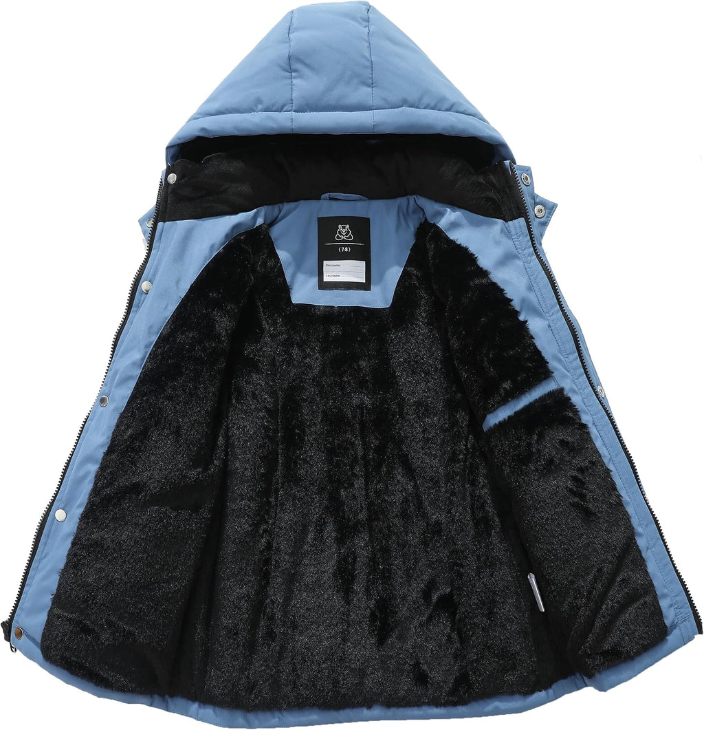 Boy's Winter Coat Waterproof Puffer Jacket| Warm Windbreak Parka | Thicken Fleece Lining Hooded Down Outerwear for Kids