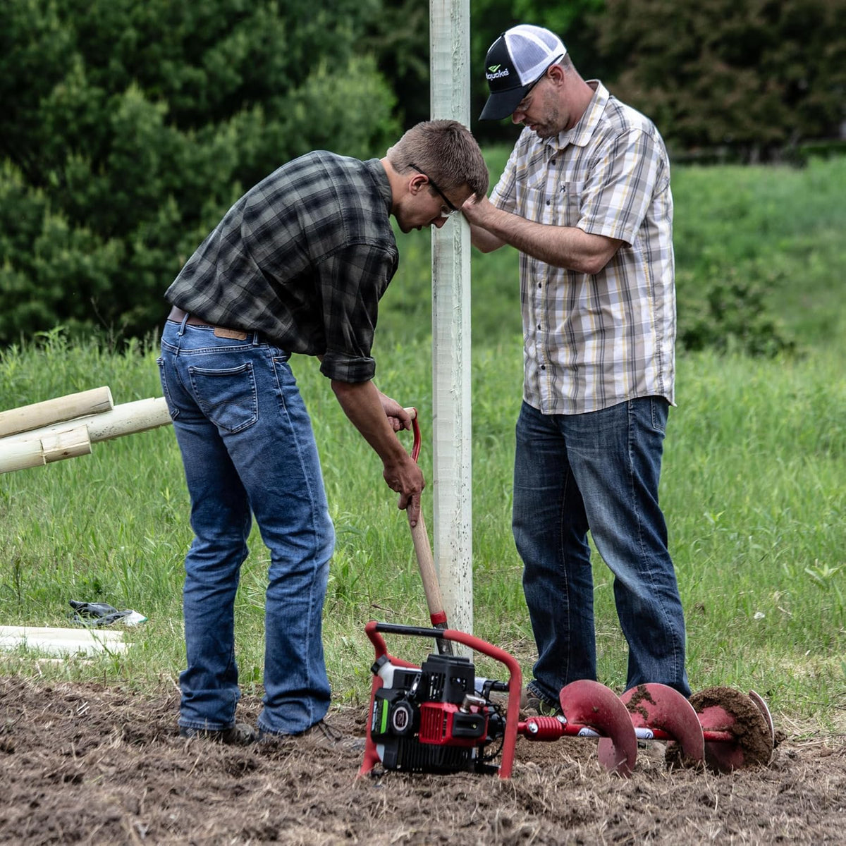 10310 Dually 1 or 2-Person Earth Auger Powerhead, 52cc 2-Cycle Viper Engine, Fits All Auger Bits 2”-10” Wide