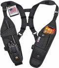 USH-300D Double Radio Holster for Two-Way Radios - Hands-Free Shoulder Harness with Adjustable Pouches for Motorola