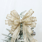 Metallic Champagne Christmas Wired Ribbon 1.5 Inch, 20 Yards