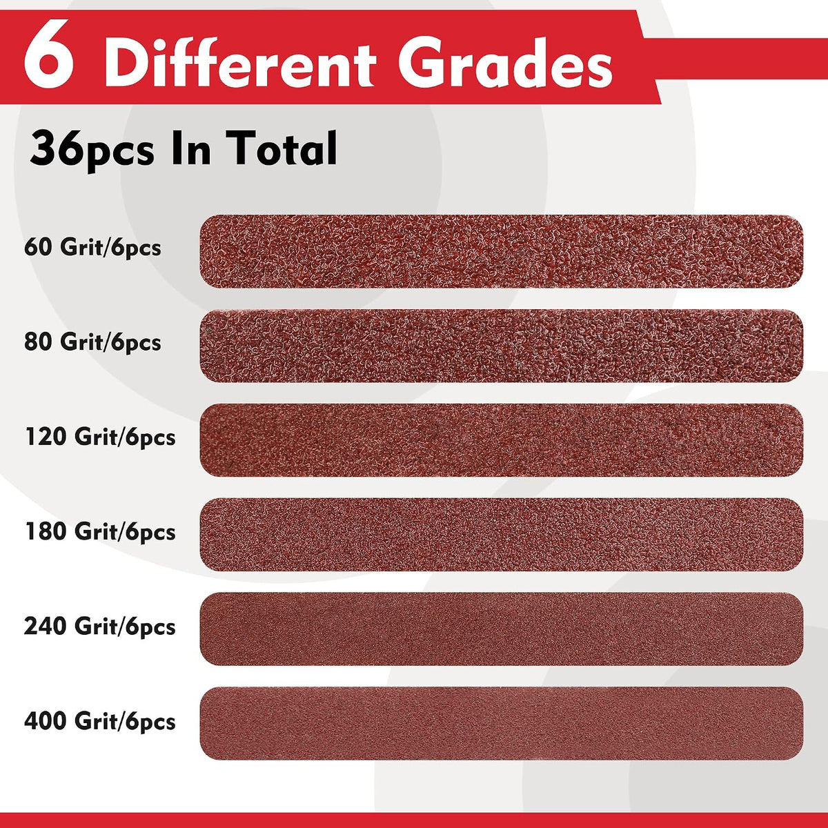 WORKPRO 36-Pack 1 x 30 Inch Sanding Belts, Aluminum Oxide Abrasive Belts